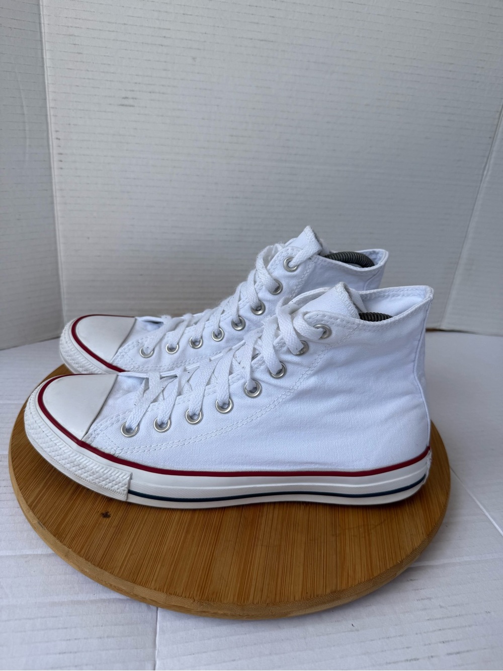 Converse Chuck Taylor All Star Hi Mens Size 8 White Red Athletic Shoes Sneakers - Picture 5 of 13